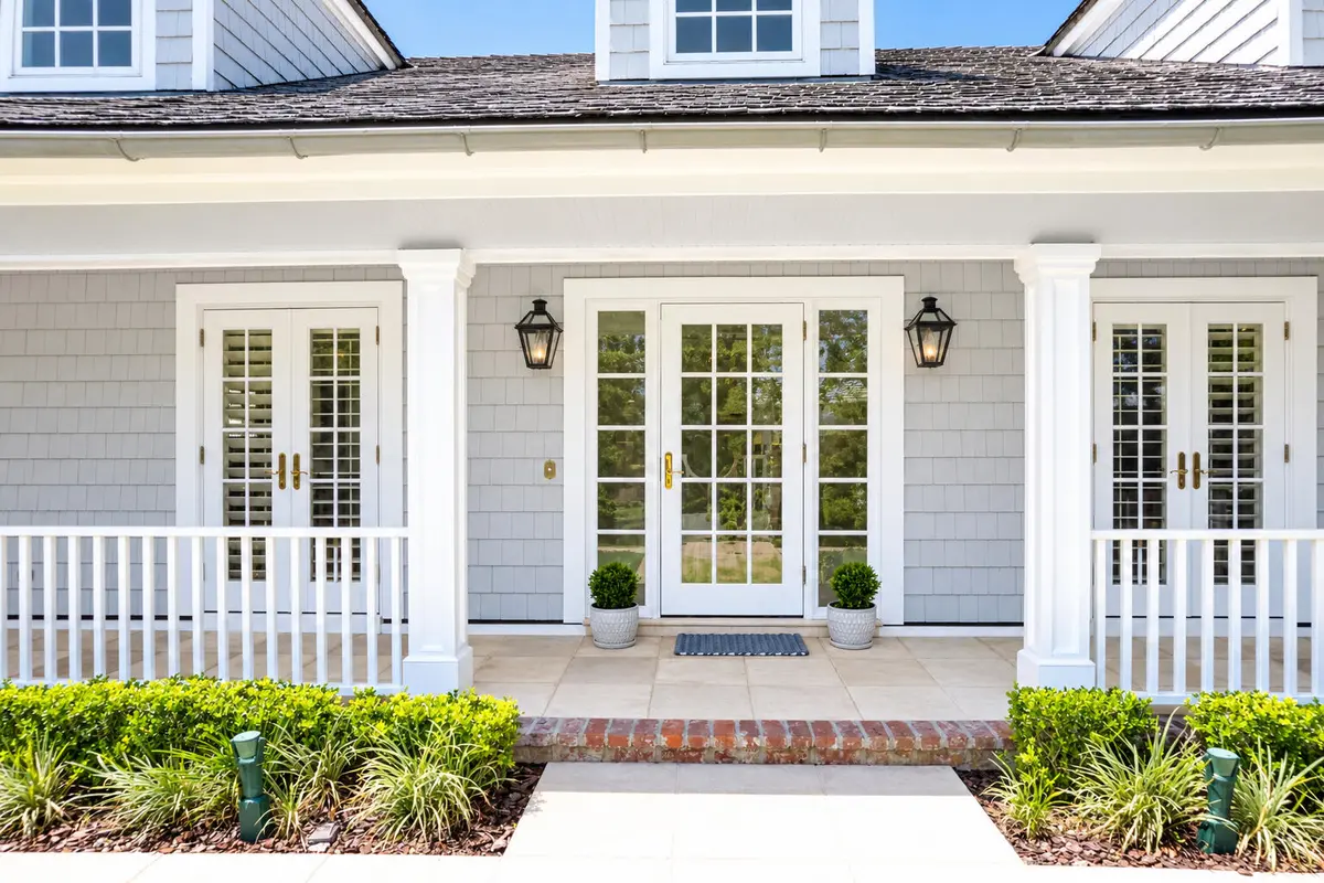 Classic French Door Entry at 222 Monterey Road, Palm Beach