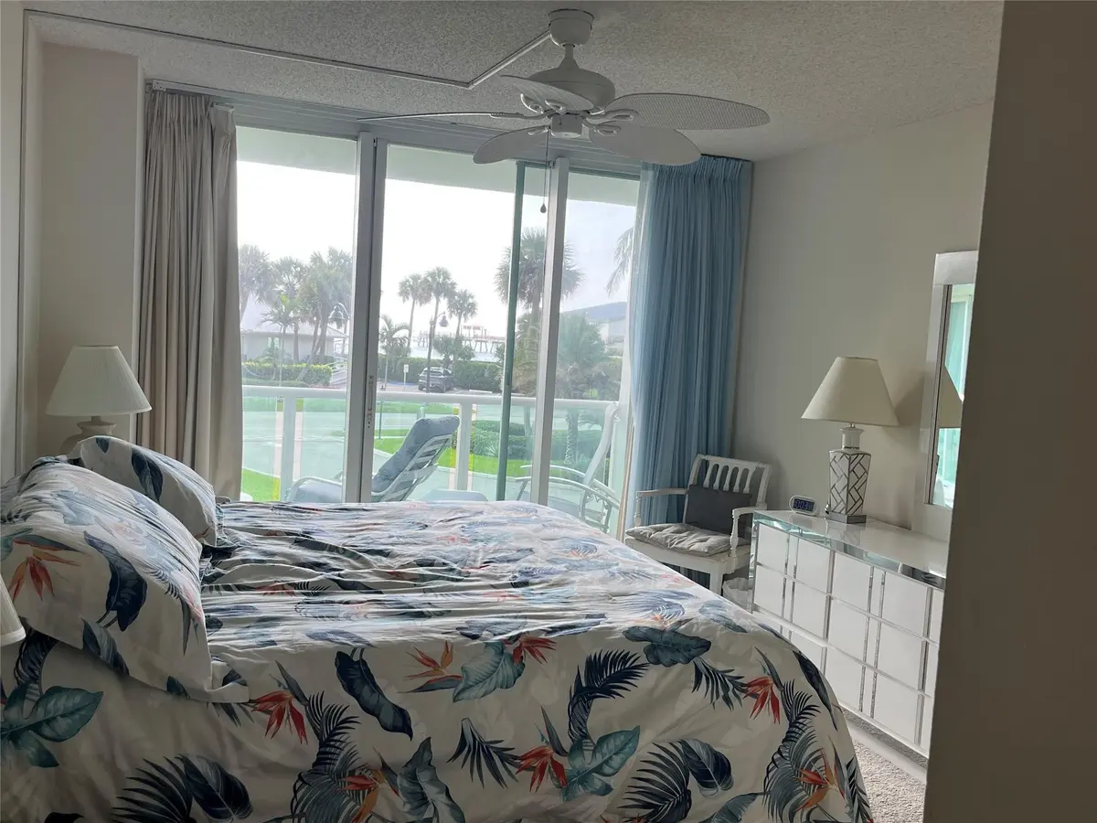 Primary bedroom and view of the pier at 333 NE 21ST Avenue 318, Deerfield Beach