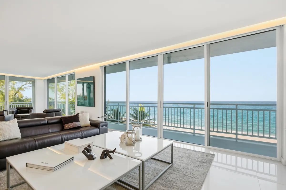 Living Area at 2150 N Ocean Blvd 4-N, Boca Raton