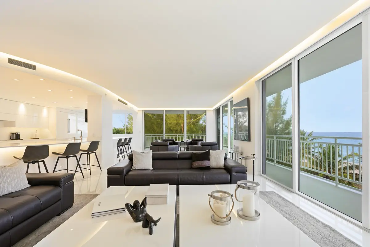 Living Area at 2150 N Ocean Blvd 4-N, Boca Raton