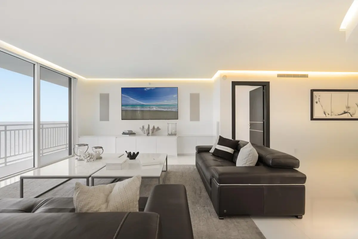 Living Area at 2150 N Ocean Blvd 4-N, Boca Raton