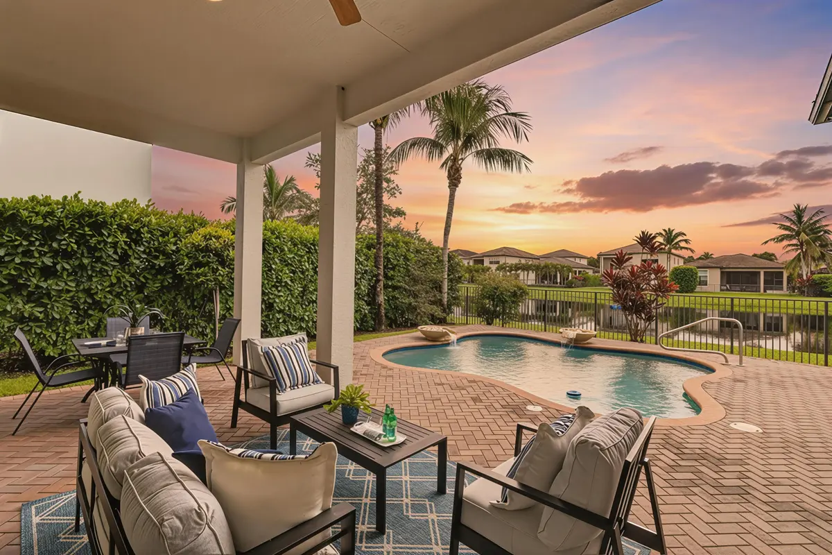 Pool Overlooking the Lake at 9512 Eden Roc Court, Delray Beach