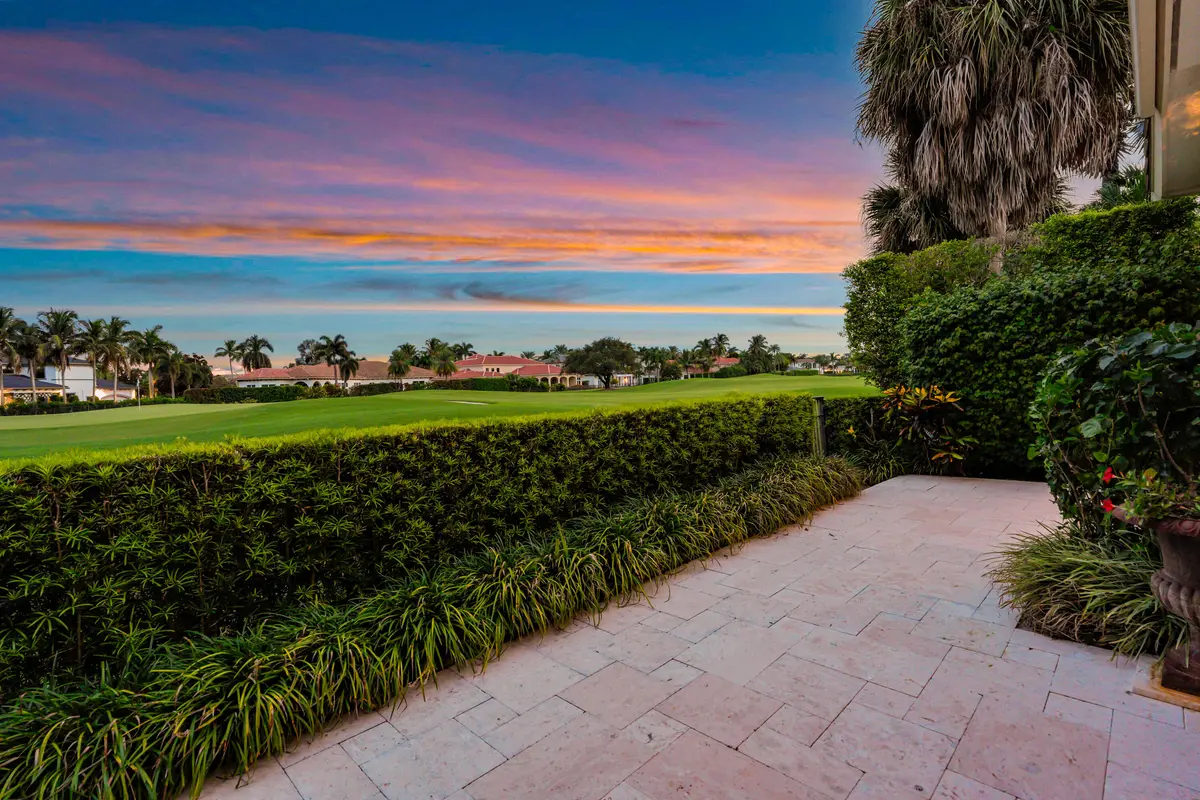twighlight views of the golf course at 540 Les Jardin Drive, Palm Beach Gardens