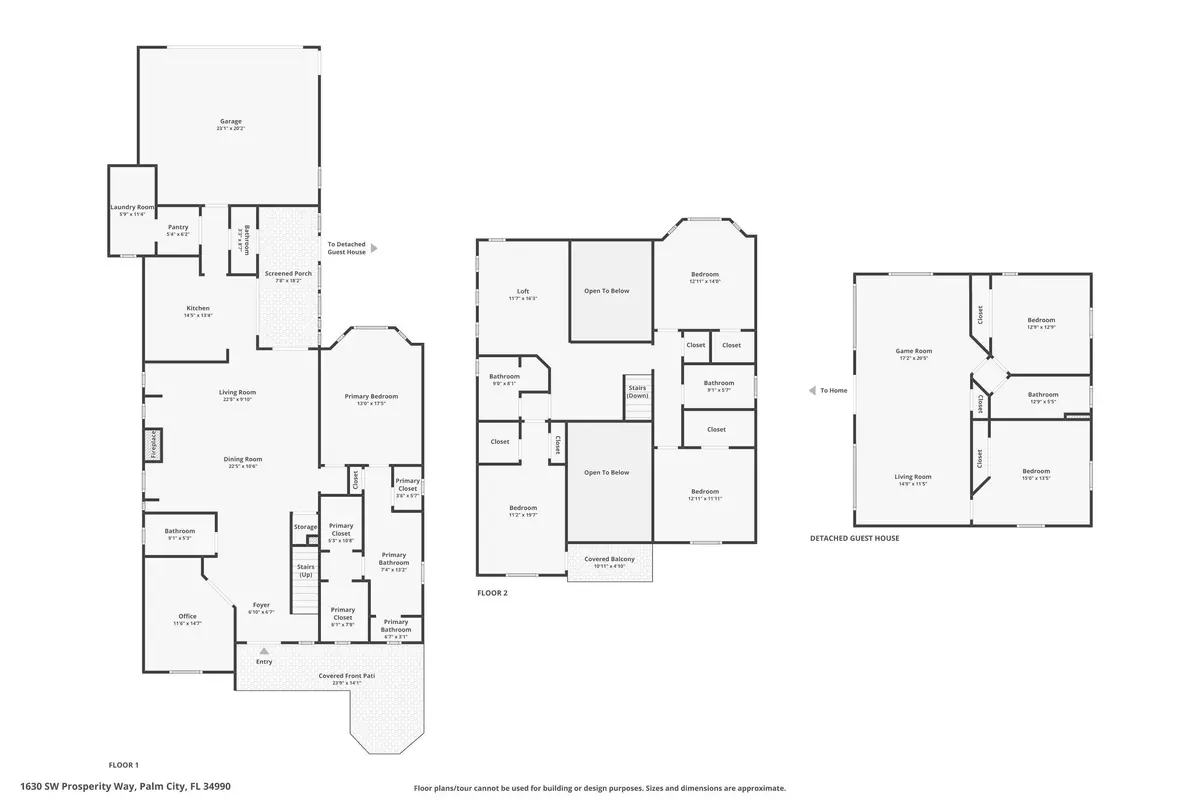 Home & Guest Home Floorplan at 1630 SW PROSPERITY Way, Palm City