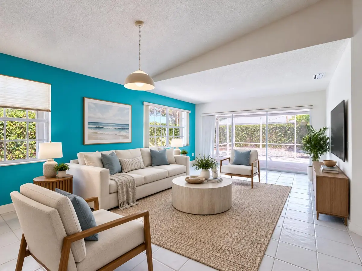 staged living room (2) at 1632 SW Waterfall Boulevard, Palm City