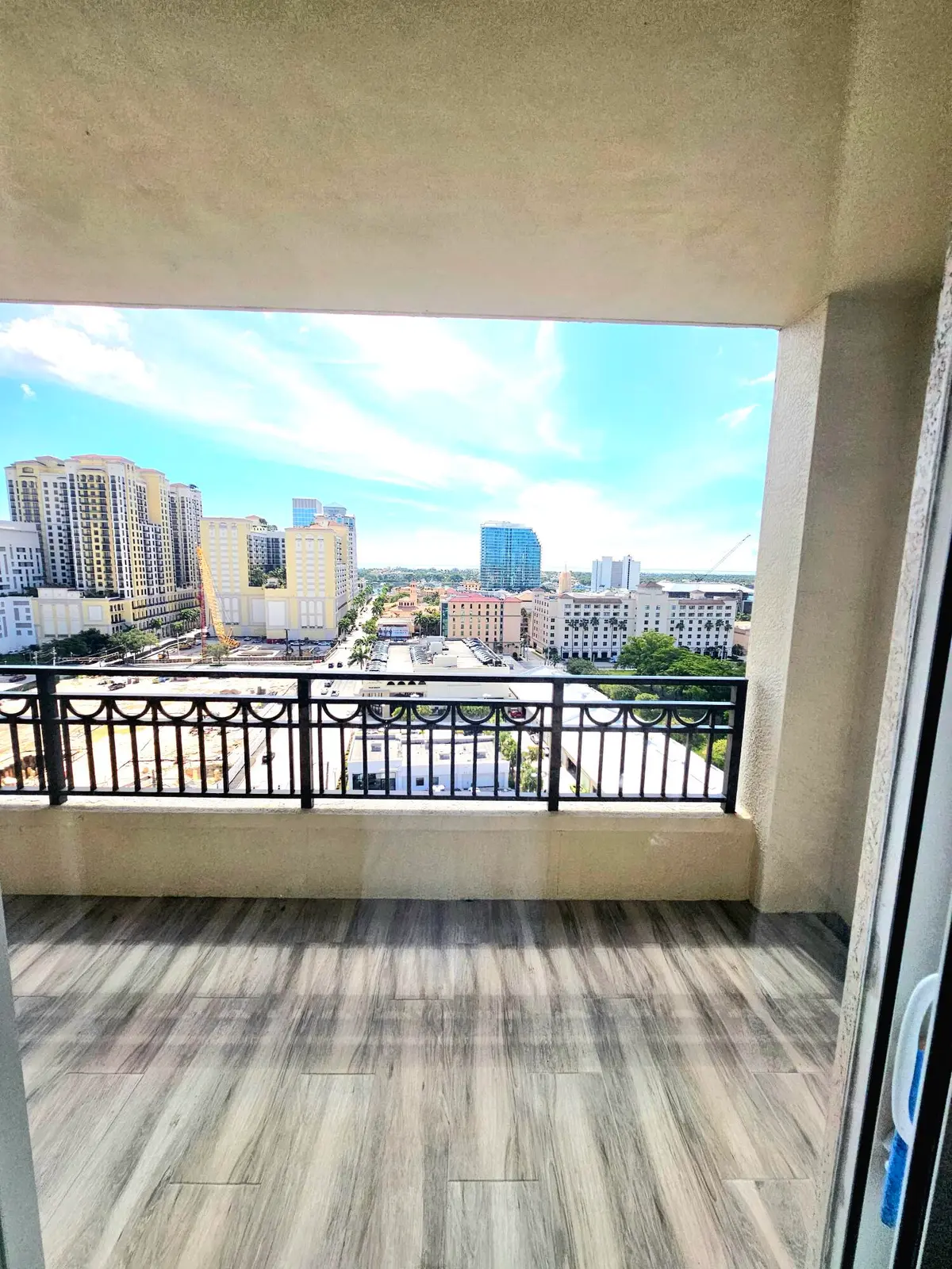 Balcony/View east at 550 OKEECHOBEE Boulevard 1402, West Palm Beach