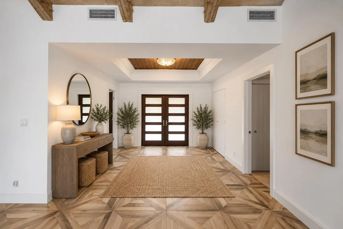 Entry virtually staged at 4668 Wildewood Drive, Delray Beach