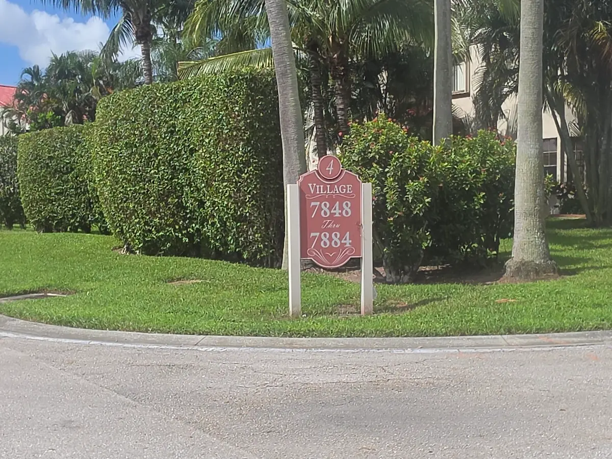 VILLAGE 4 Entry sign at 7852 Lexington Club Boulevard B, Delray Beach