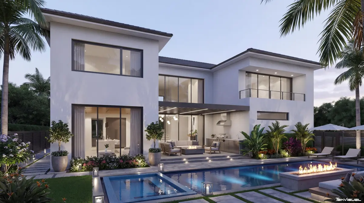 Backyard VIEW at 4725 BRANDYWINE Drive, Boca Raton