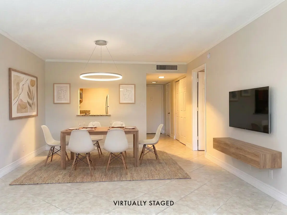 Virtual Staging - Dining Area at 2306 S Cypress Bend Drive 420, Pompano Beach