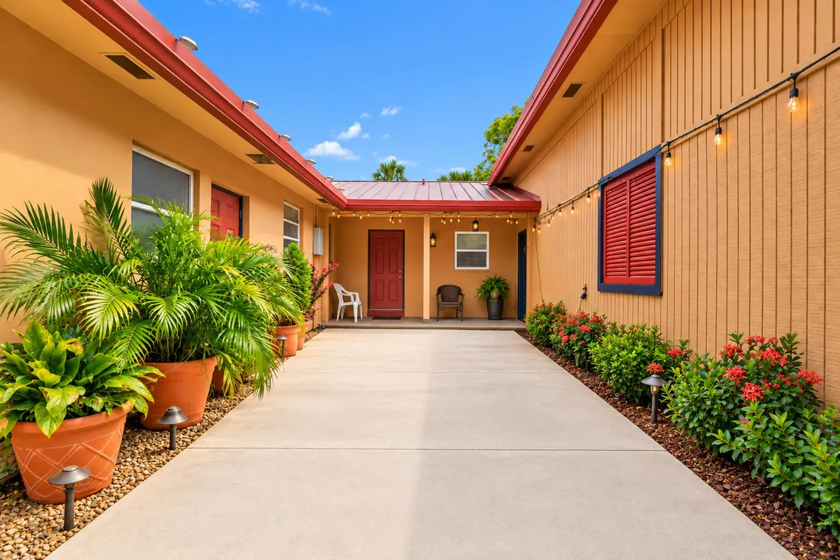 Entry Courtyard to the Apartments at 3516 Hanover Circle, Loxahatchee