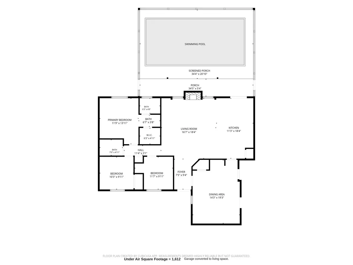 Floor plan- Garage converted- no permit at 420 11TH Street, Vero Beach