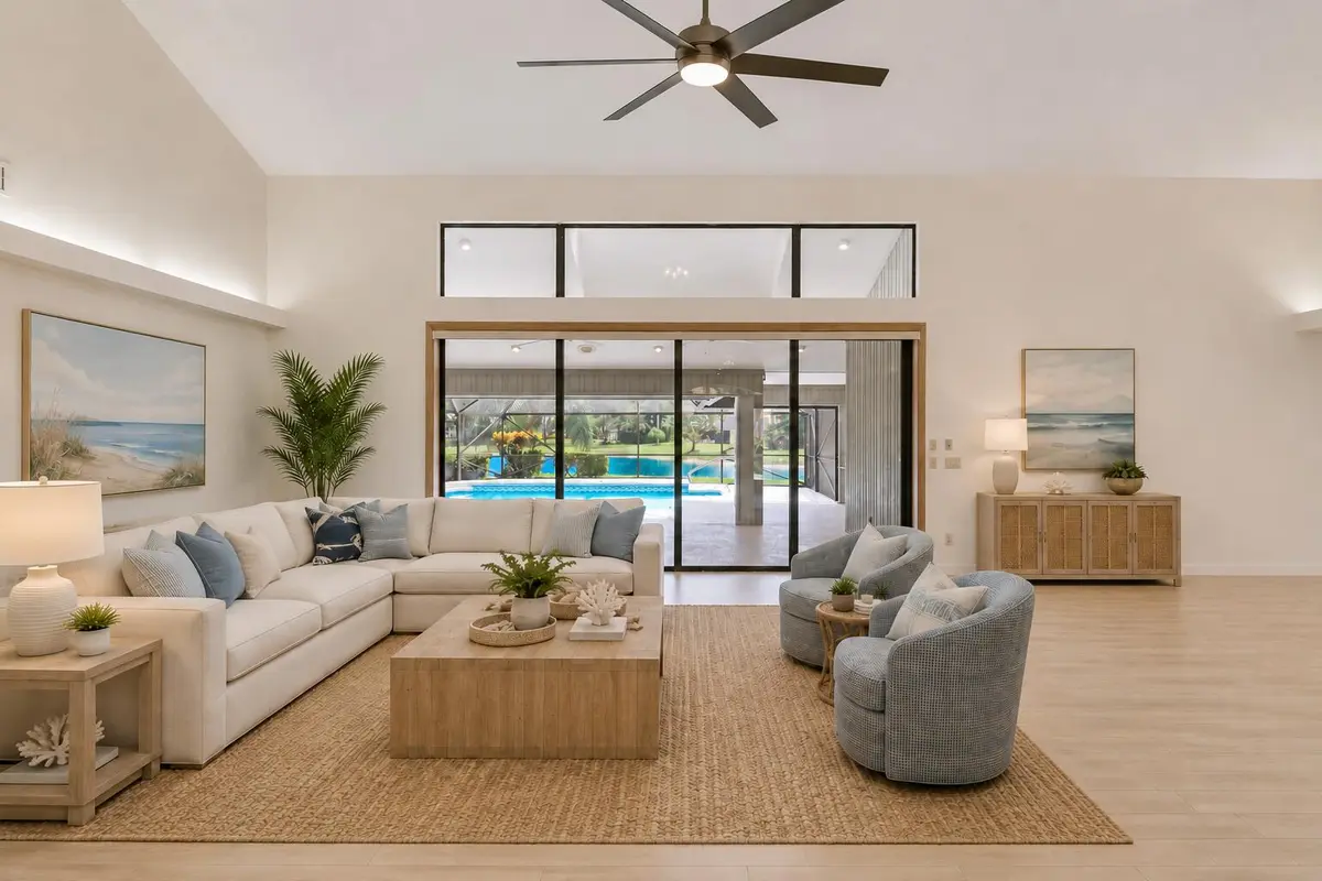 Virtual Render Great Room at 18691 SE LAKESIDE Way, Jupiter