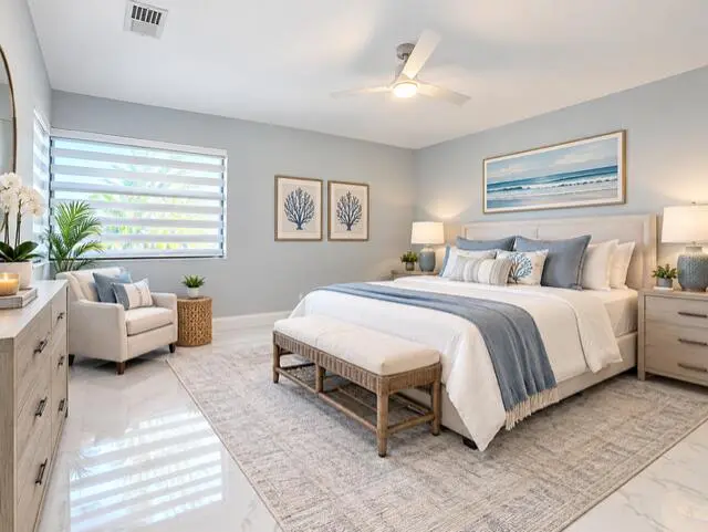 Virtual Staged Guest Bedroom at 2105 DEER CREEK WOODLANDS Way, Deerfield Beach
