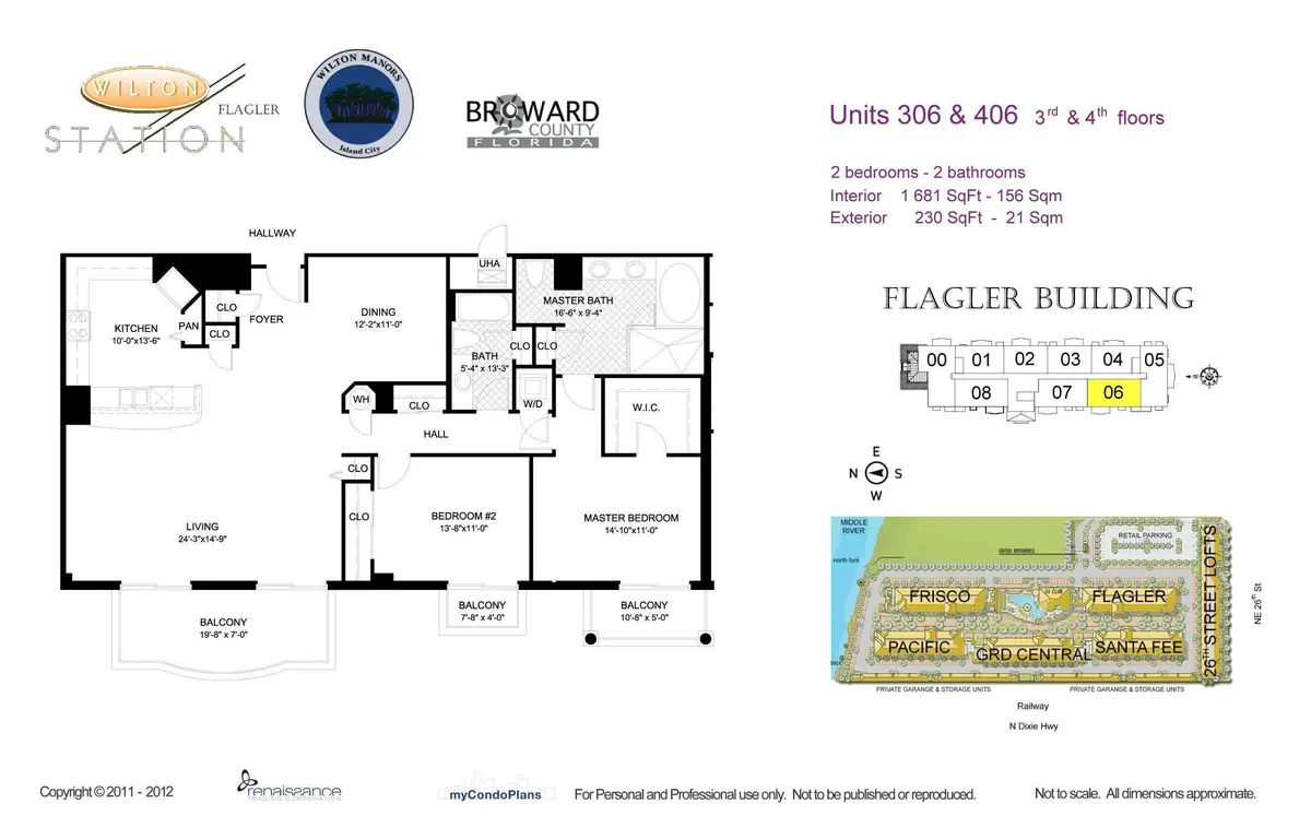 Floor Plan wilton station flagler 306 at 2601 NE 14th Avenue 306, Wilton Manors