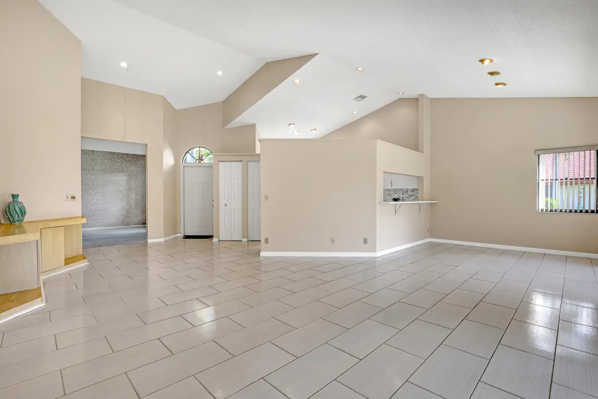 Soaring cathedral ceilings at 7744 Lexington Club Boulevard, Delray Beach