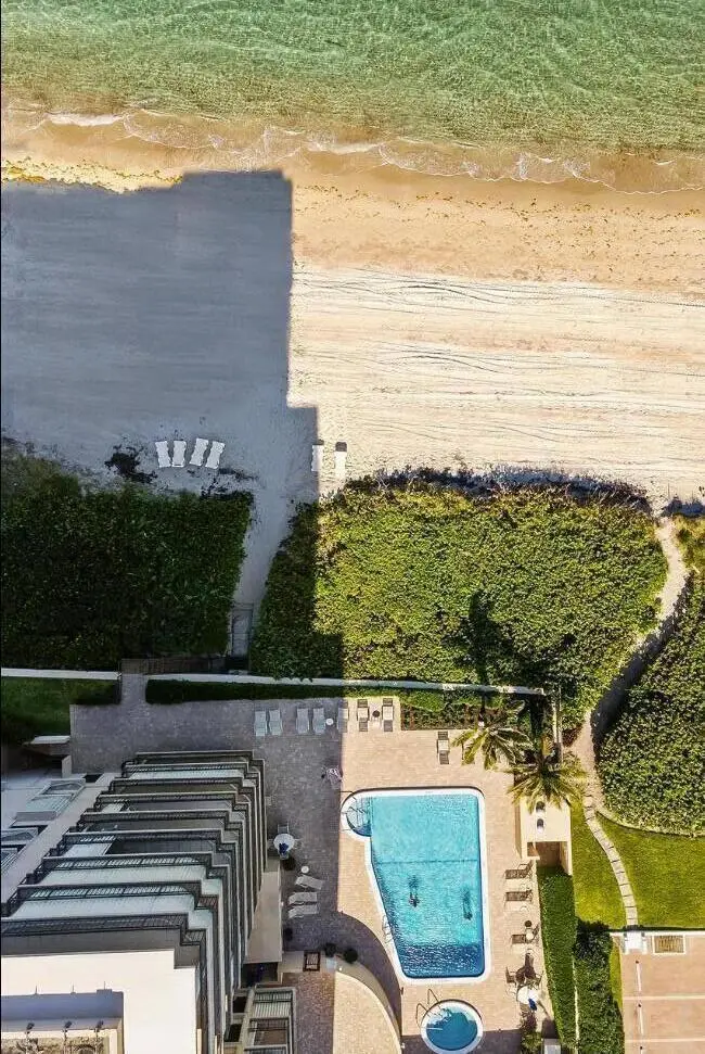 Beach access aerial at 3009 S OCEAN Boulevard 904, Highland Beach