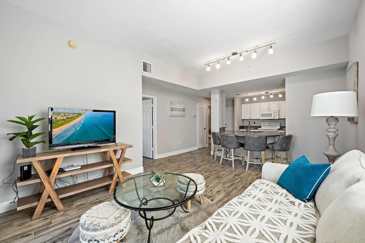 Living room at 1200 Town Center Drive 412, Jupiter