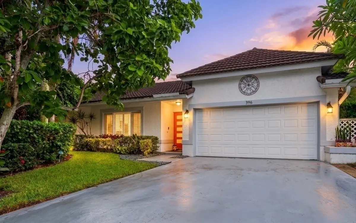 Front-driveway-Twilight at 396 REDWOOD Lane, Boca Raton