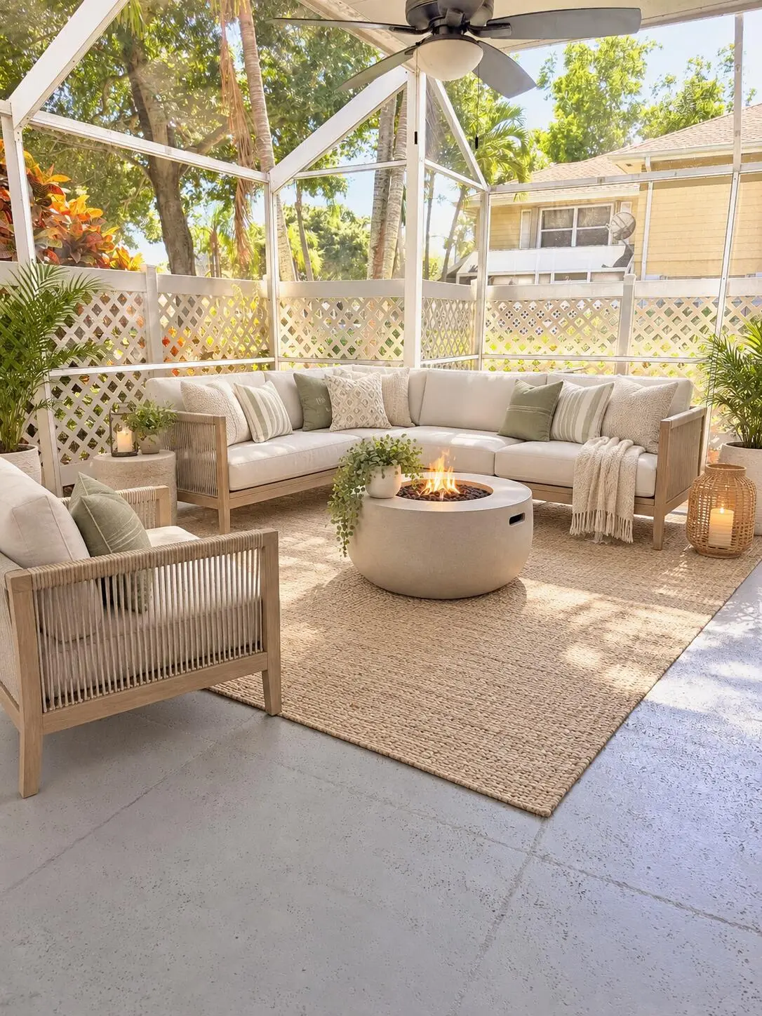 condo patio staged at 5404 Wheatley Court D, Boynton Beach