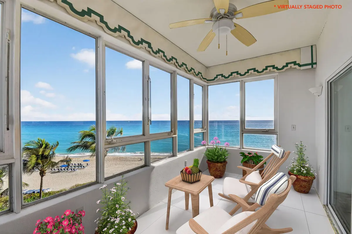 VIRTUAL BALCONY : SUN ROOM at 2850 S Ocean Boulevard PH-514, Palm Beach