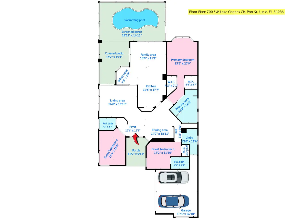 Floor Plan at 700 SW Lake Charles Circle, Port St. Lucie