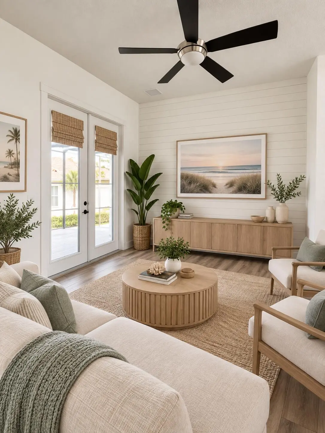 AI staged living room at 5135 NW ALJO Circle, Port St. Lucie