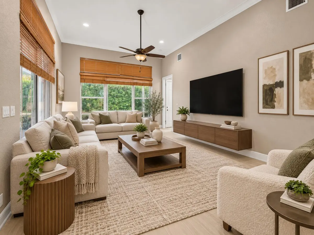 Family Room - Virtually Staged at 77 NW 108TH Way, Plantation