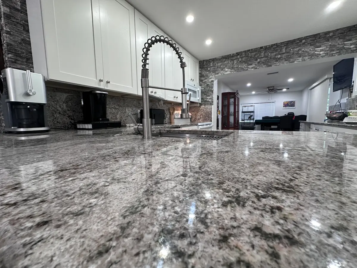 Kitchen granite top details at 1013 N C Street, Lake Worth Beach