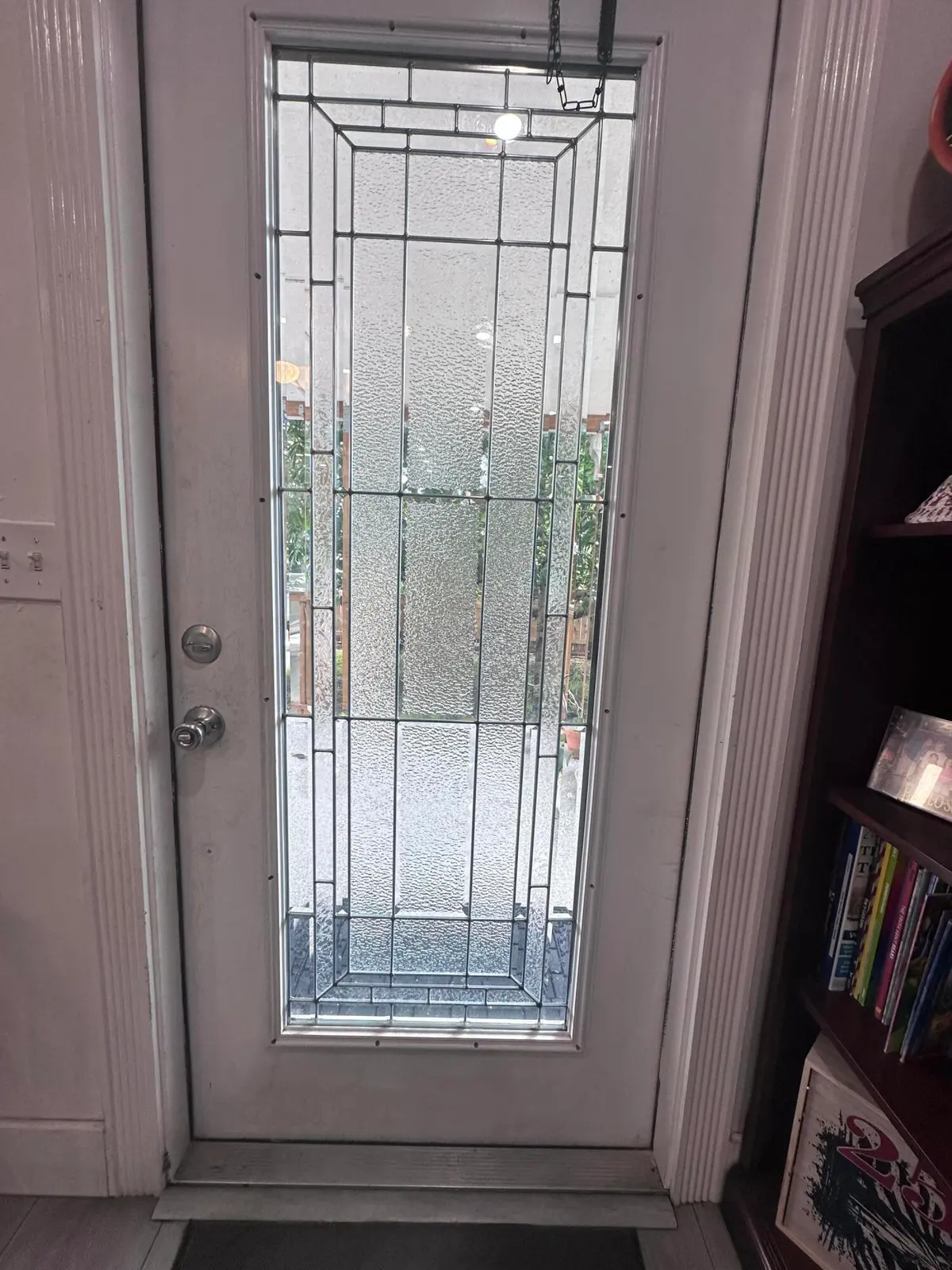 Front Door Stained glass detail at 1013 N C Street, Lake Worth Beach