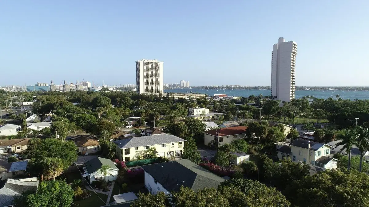 423 aerial rear view at 423 49TH Street 1, West Palm Beach