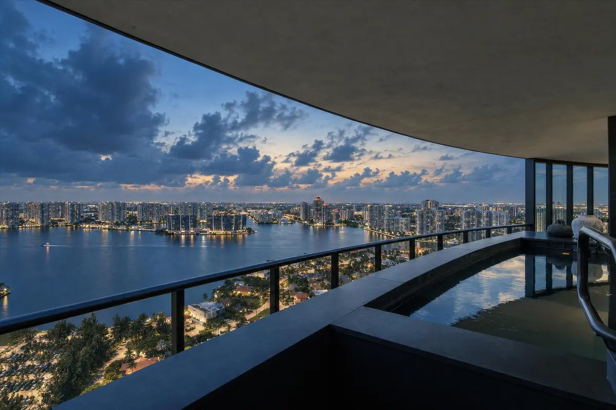 03-Night shot 3 at 18555 Collins Avenue 3303, Sunny Isles Beach
