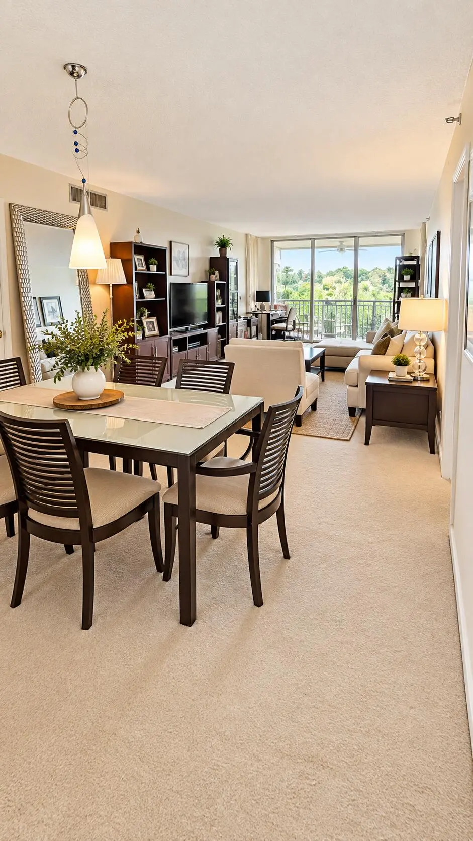 Dining-Living Room at 3510 OAKS Way 408, Pompano Beach