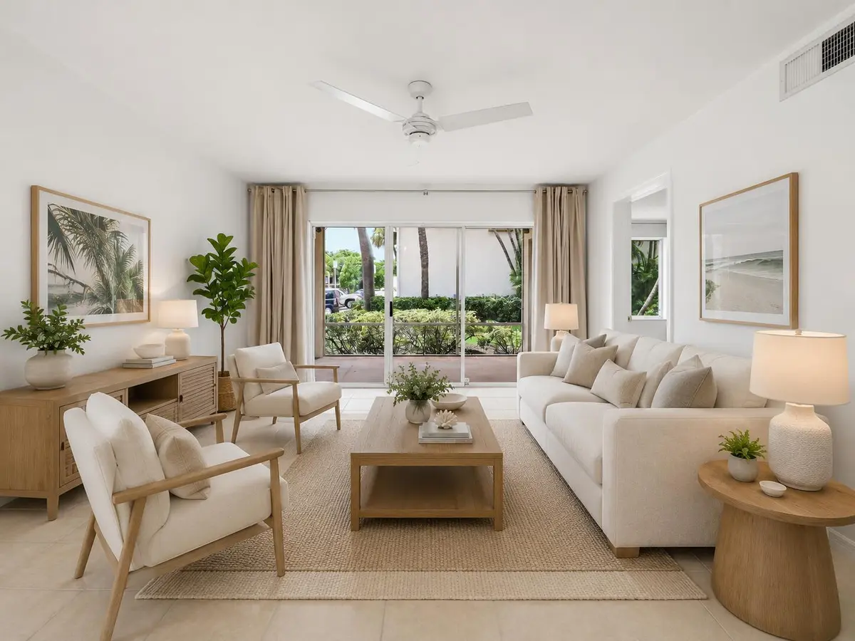 StagedLivingRoom at 20101 Glenmoor Drive, West Palm Beach