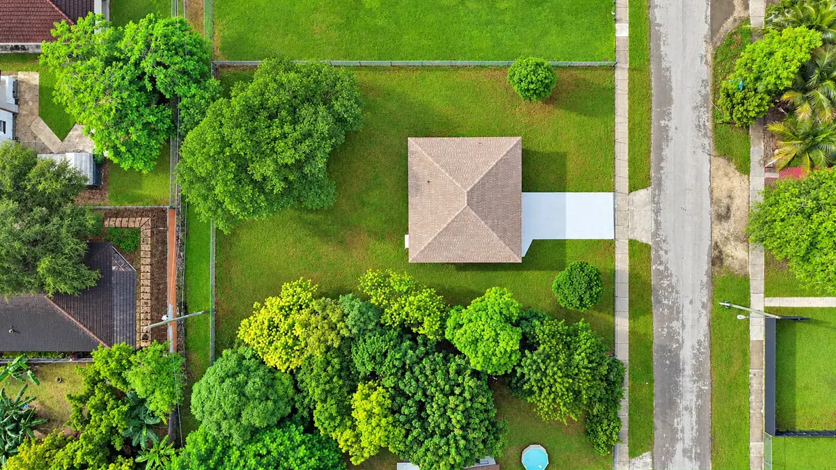 Top-Down Aerial Drone View at 105 NW 5TH Avenue, Homestead