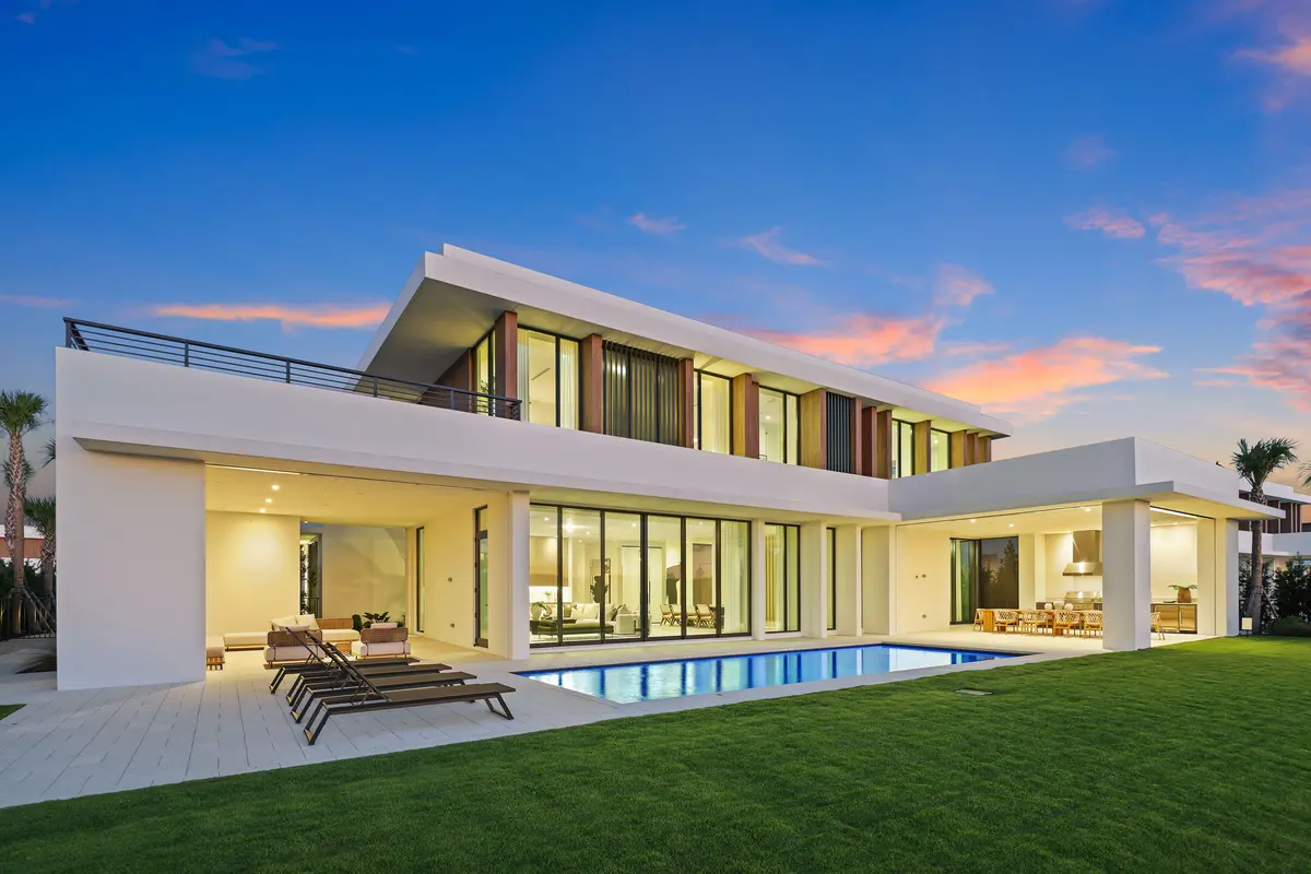 Twilight Back at 10967 Monte Rosa Drive, Palm Beach Gardens