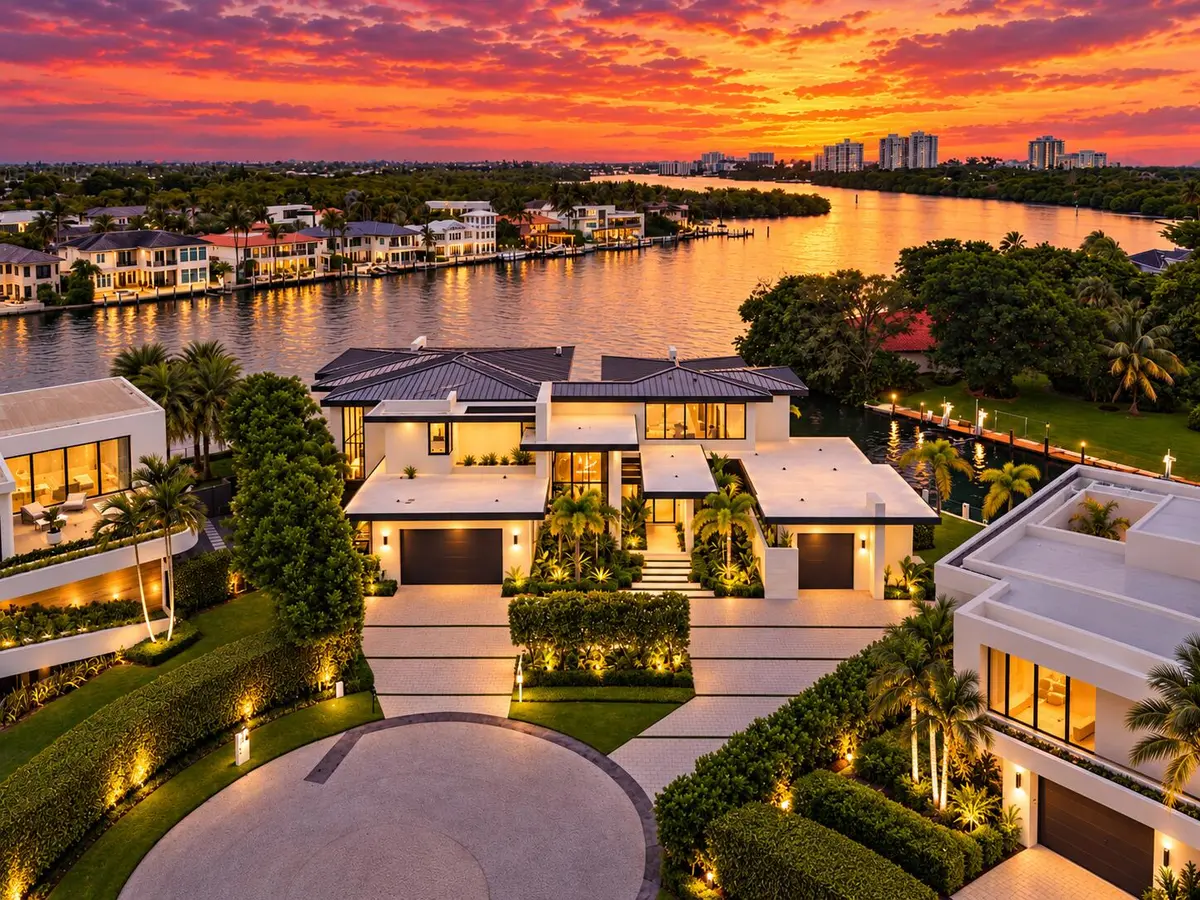 Twilight at 829 ORCHID Drive, Boca Raton