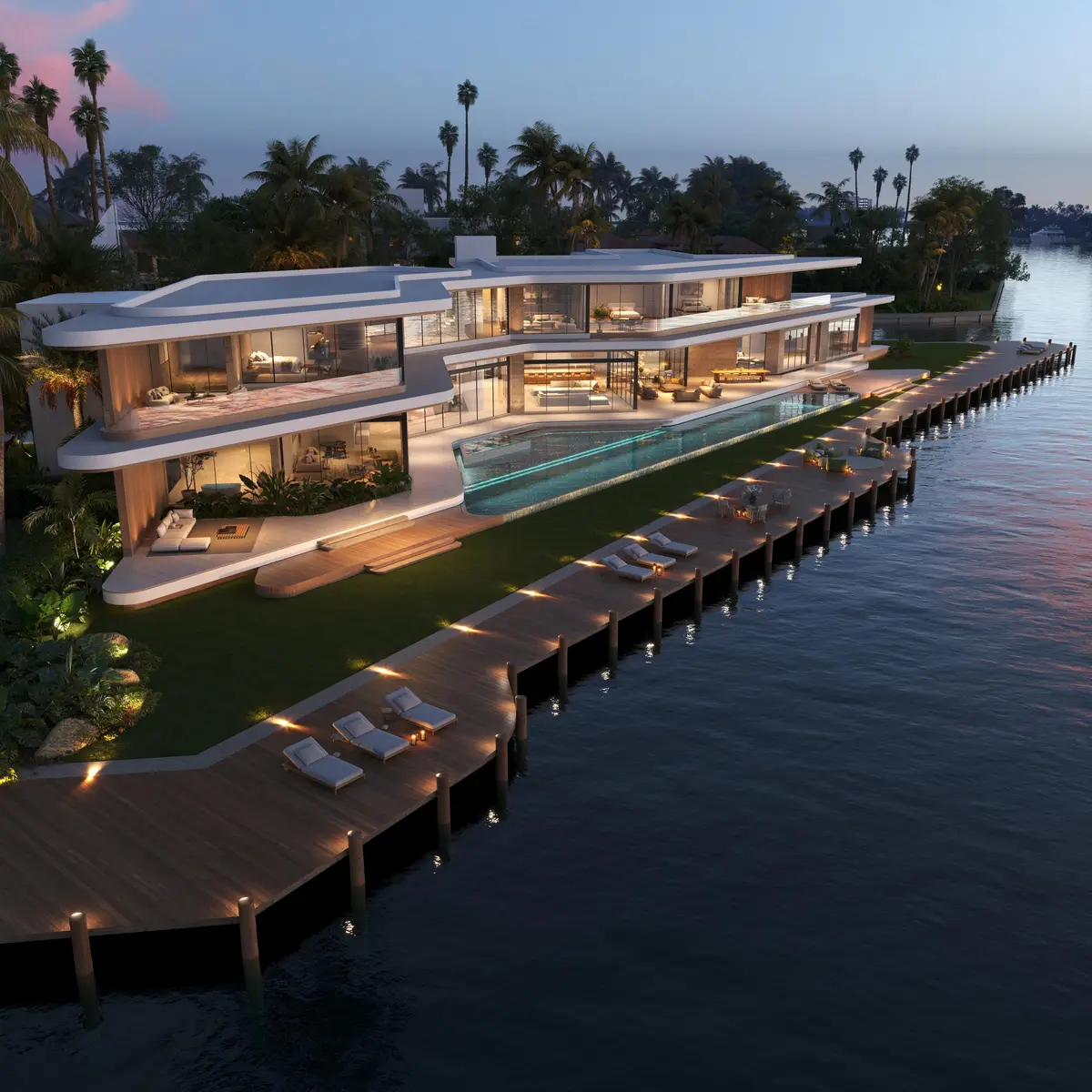 Rear view at 708 Royal Plaza Drive, Fort Lauderdale