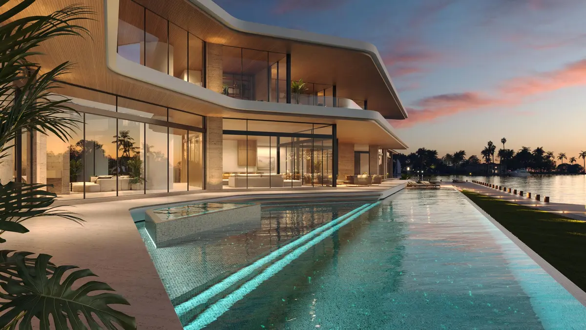Pool view/east at 708 Royal Plaza Drive, Fort Lauderdale