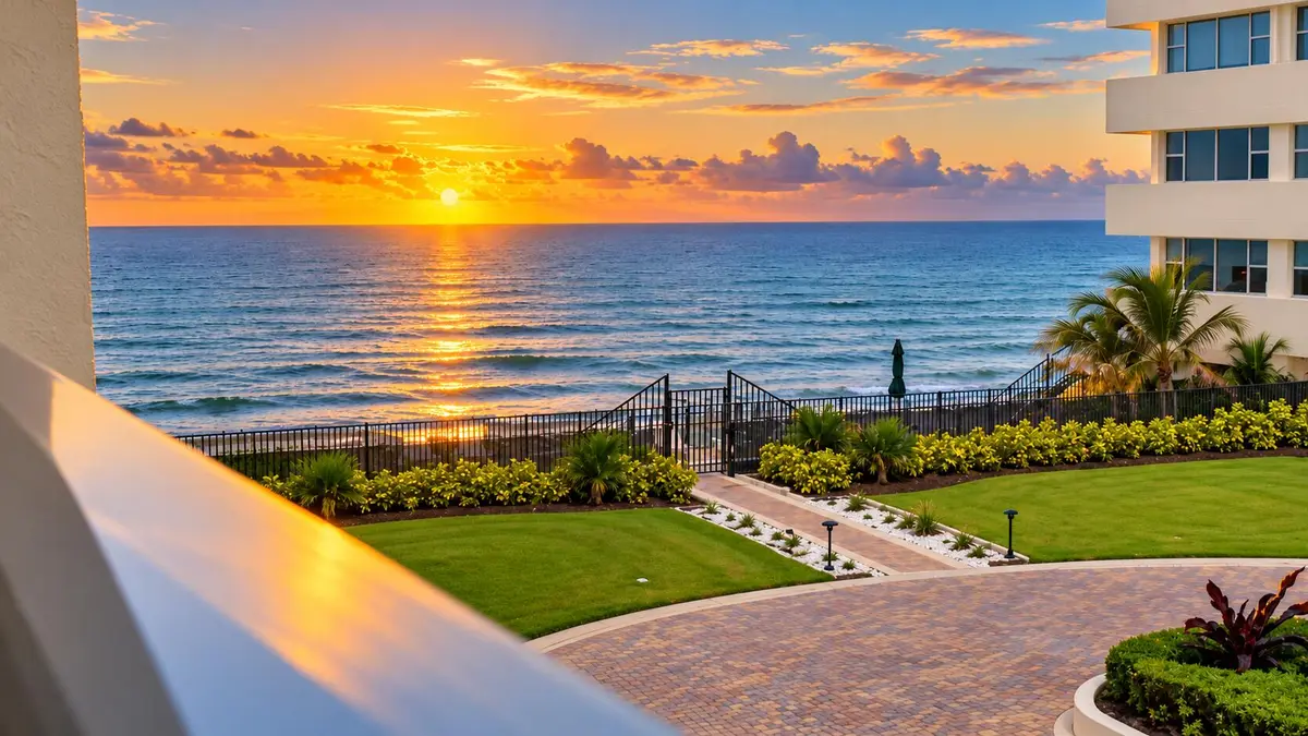 Sunrise views from balcony at 1239 Hillsboro Mile 302, Hillsboro Beach