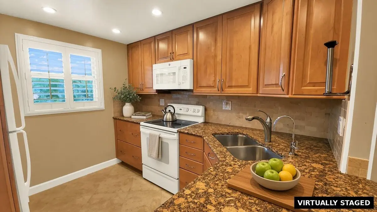 - Virtually Staged Kitchen at 1541 S OCEAN Boulevard 211, Lauderdale-By-The-Sea