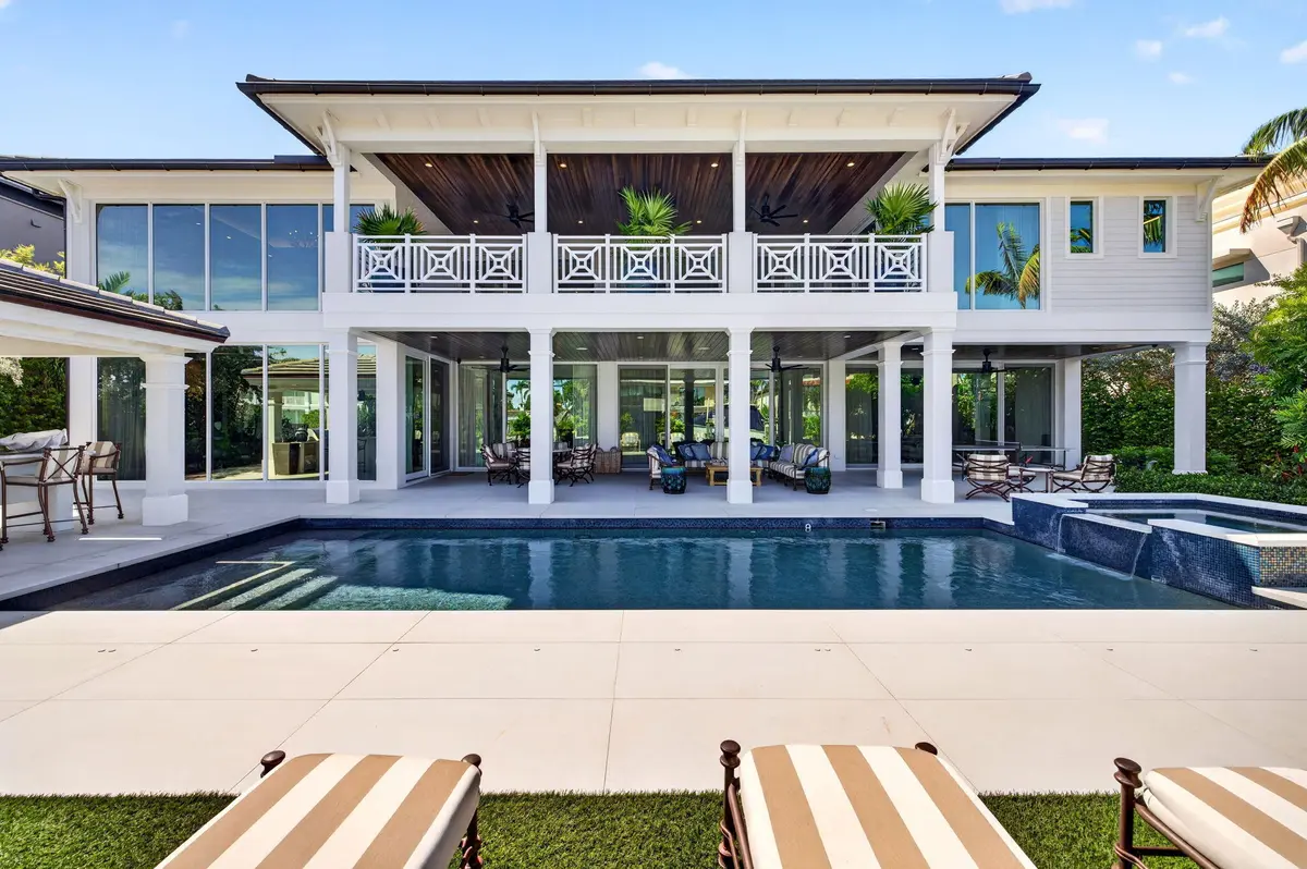 130_Rear Exterior and Pool - View 2 at 650 ISLE OF PALMS Drive, Fort Lauderdale