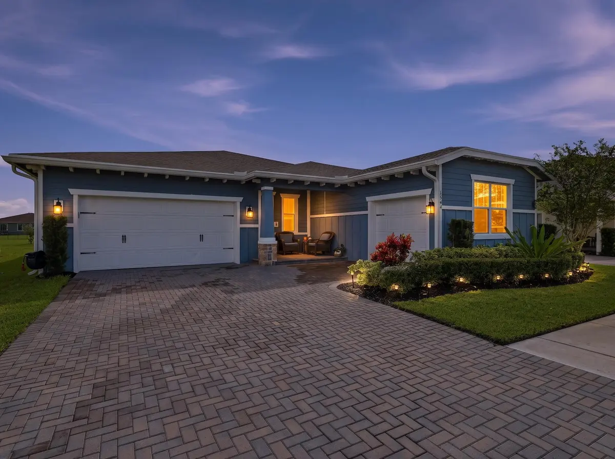 Front Exterior Twilight at 1534 HERON NOOK Road, The Acreage