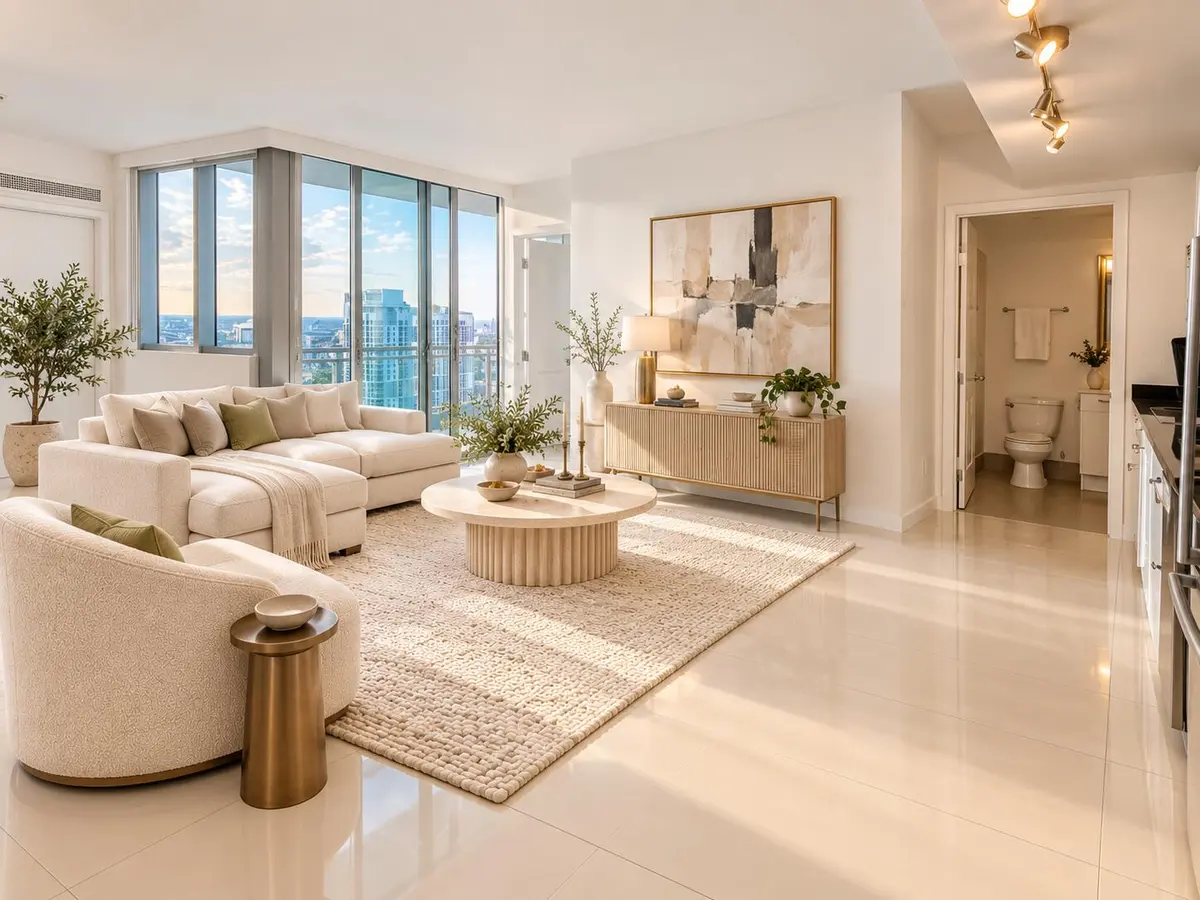 Digitally staged (2a) at 92 SW 3rd Street 4006, Miami