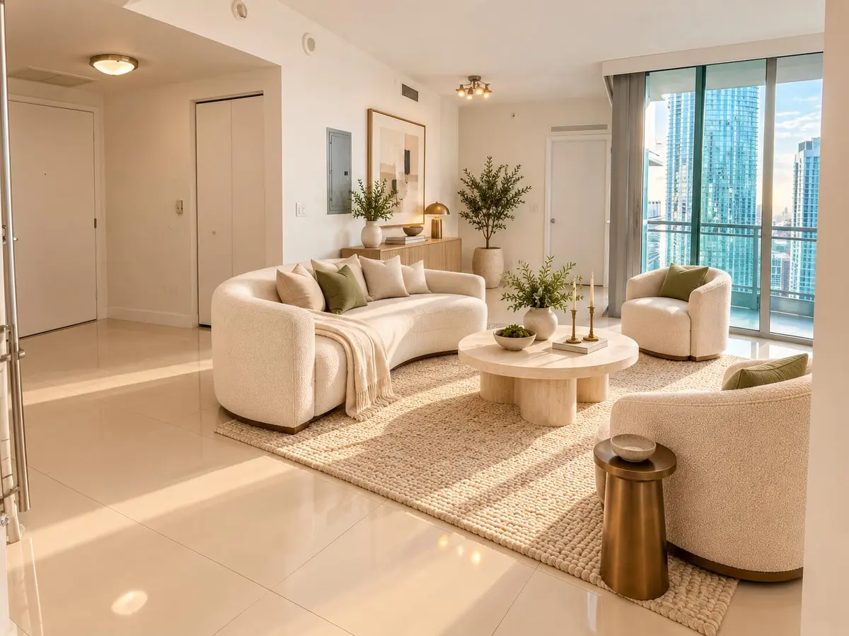 Digitally staged (3) at 92 SW 3rd Street 4006, Miami