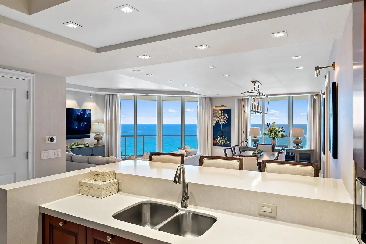 Open Kitchen with Ocean Views at 2700 N Ocean Drive 2304b, Singer Island