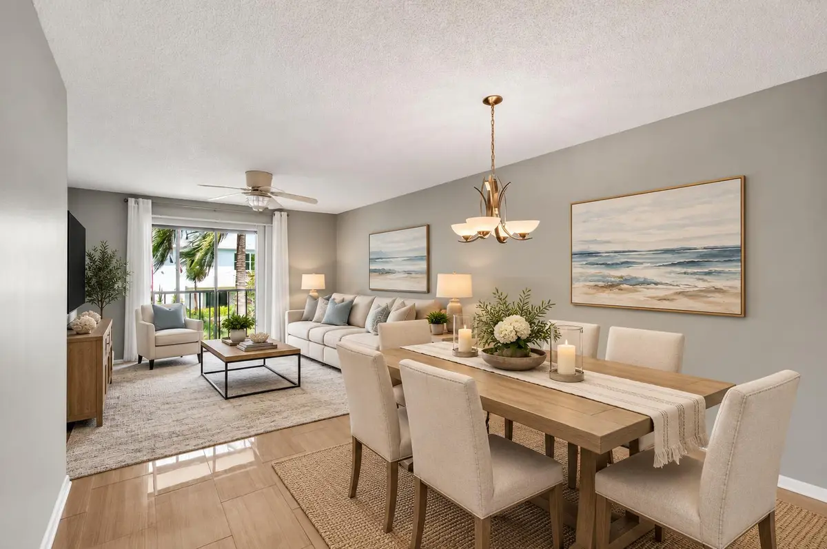 dining:living Virtual staging at 7245 Golf Colony Court, Greenacres