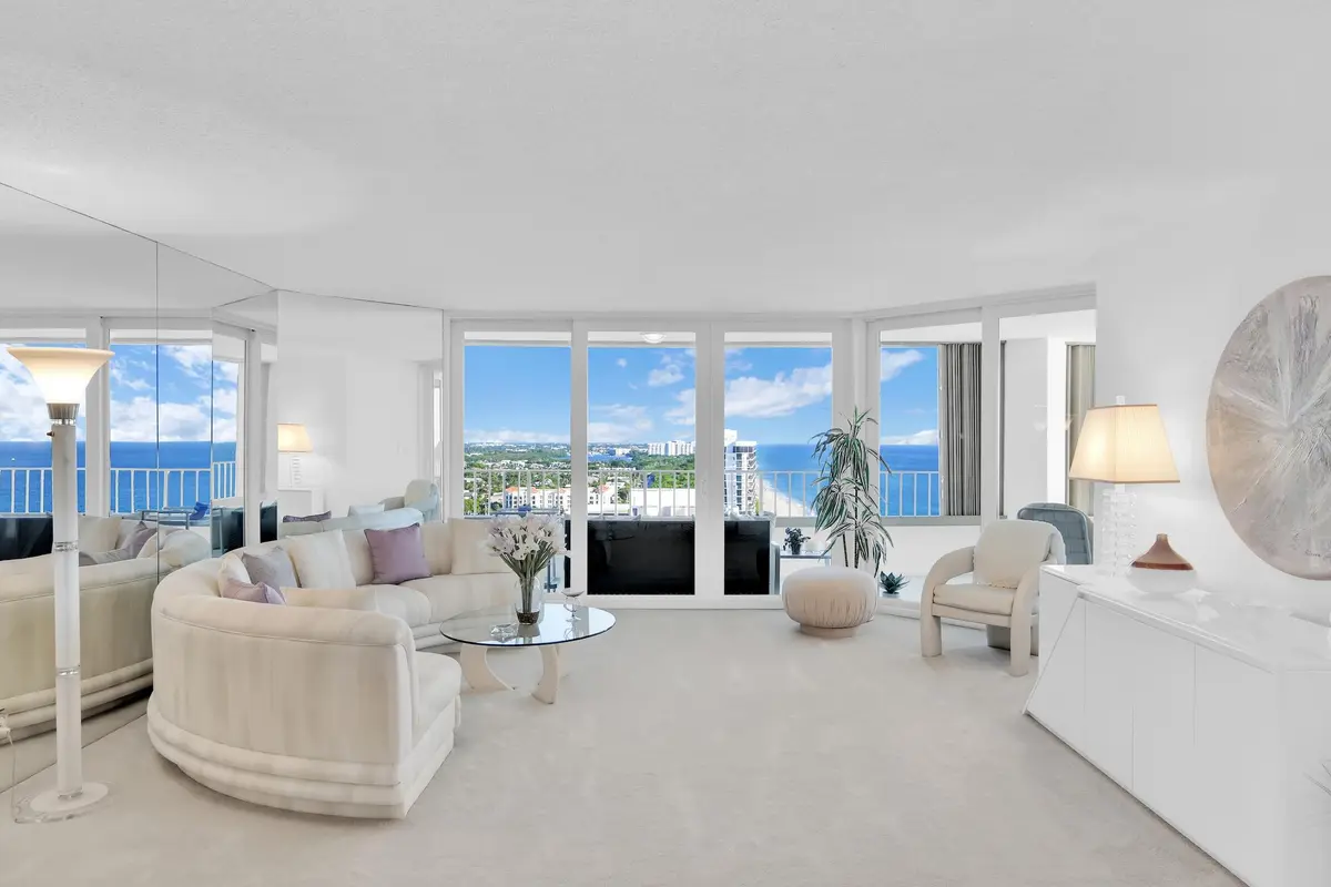 Living Room at 500 S Ocean Boulevard 2201, Boca Raton