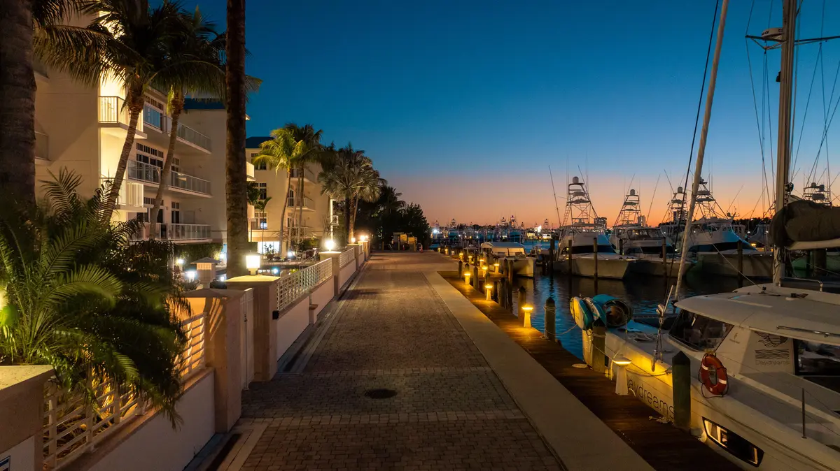 HAVN_Marina_Walkway_Twilight_DJI_0242-2- at 176 Lake Drive 1102, Palm Beach Shores