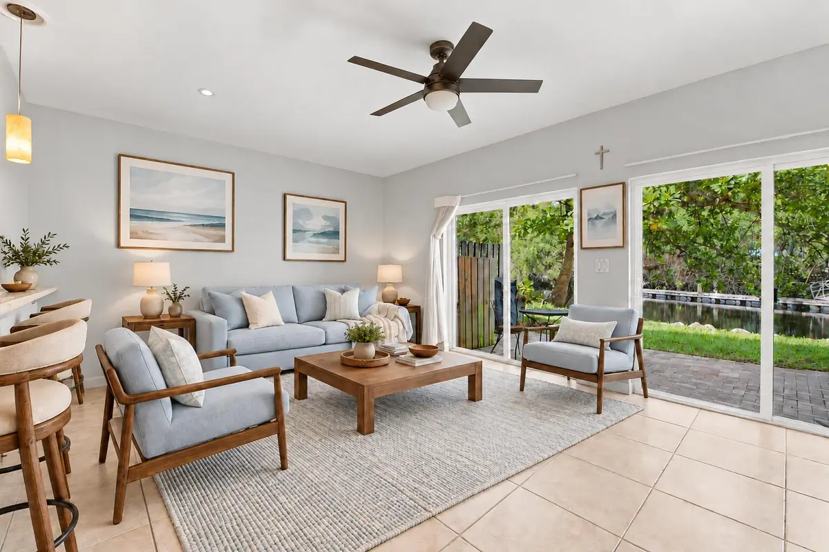Living room with soft gray walls at 1795 NE 4TH Avenue A1, Fort Lauderdale
